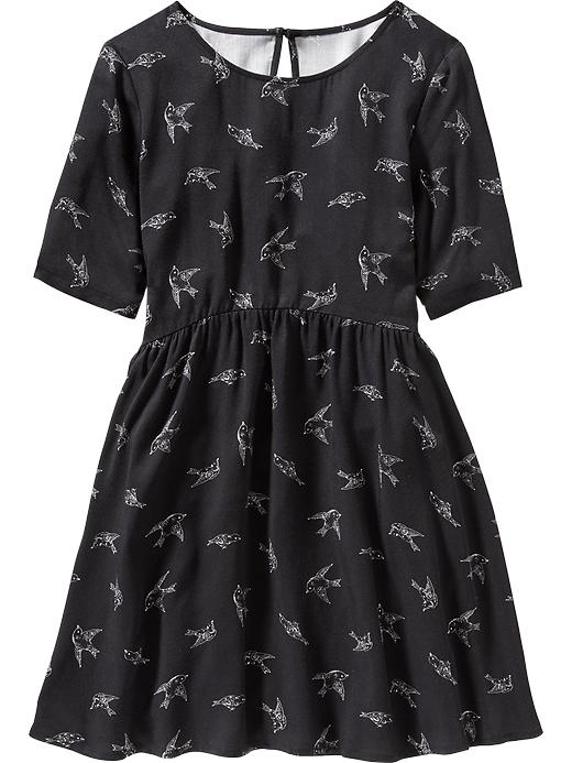 View large product image 1 of 2. Girls Patterned Half-Sleeve Dress