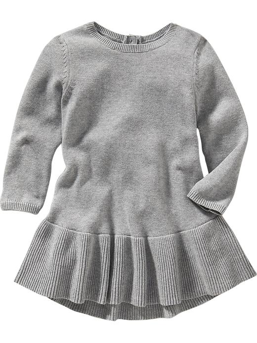 View large product image 1 of 2. Peplum-Hem Sweater Dress for Baby