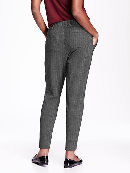 View large product image 2 of 2. Pleated Tapered Herringbone Trousers