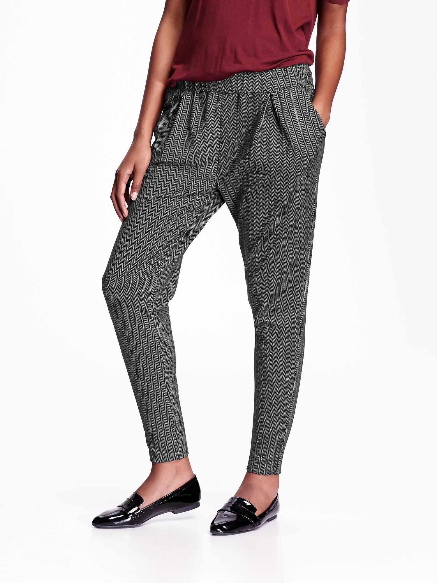 View large product image 1 of 2. Pleated Tapered Herringbone Trousers