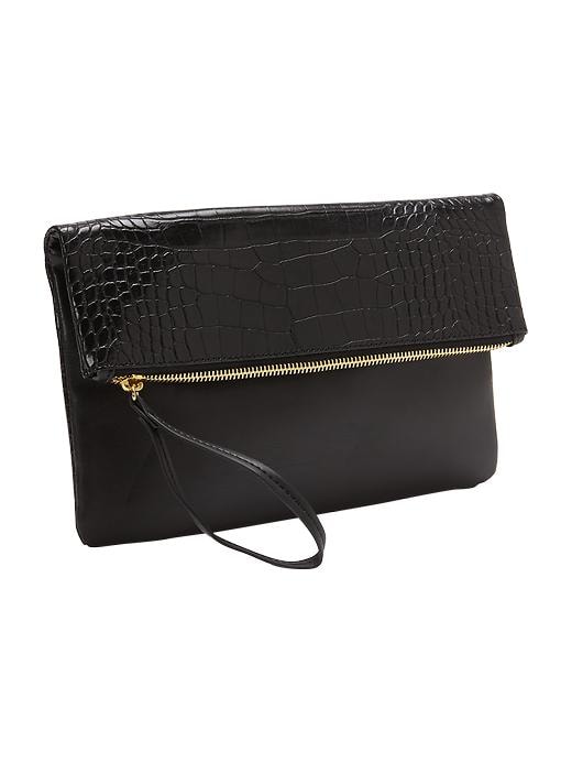 Faux-Leather Fold-Over Clutch | Old Navy