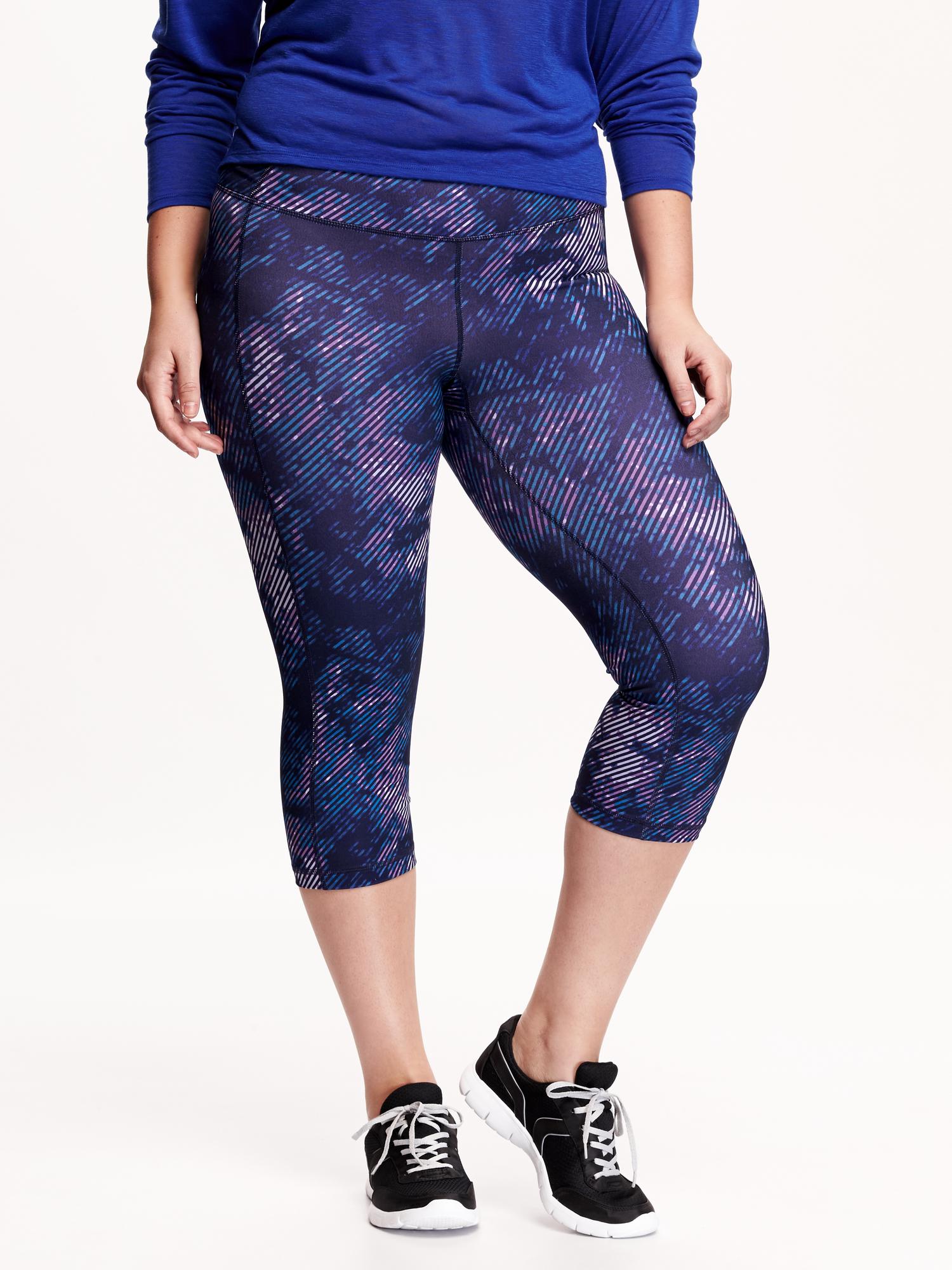 High Rise Go Dry Compression Plus Size Capris Old Navy