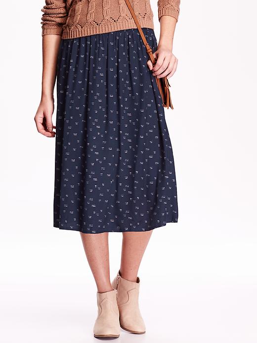 View large product image 1 of 2. Patterned Midi Skirt
