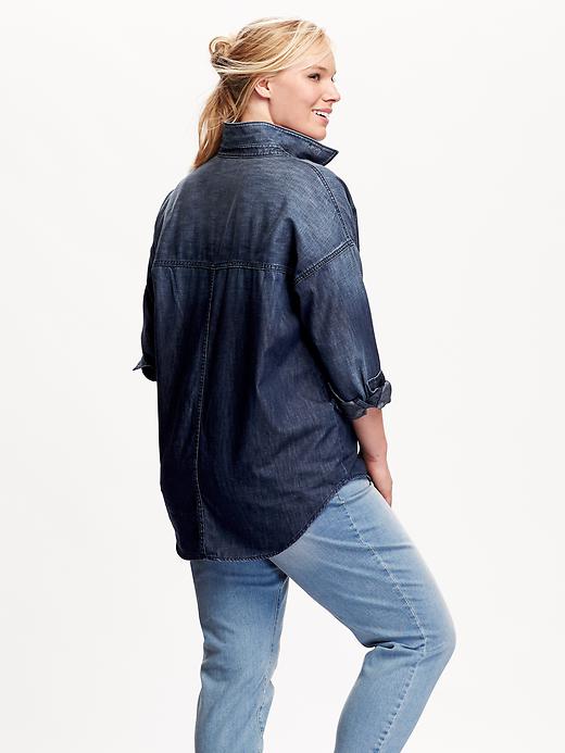 Image number 2 showing, Chambray Boyfriend Shirt