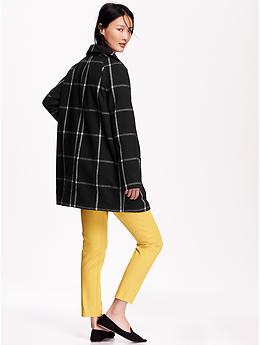 View large product image 2 of 2. Women's Plaid Wool-Blend Coat
