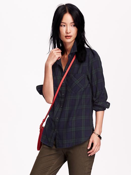 View large product image 1 of 1. Women's Classic Plaid Flannel Shirt