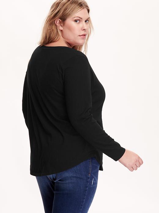 View large product image 2 of 2. Relaxed Plus-Size Scoop-Neck Tee