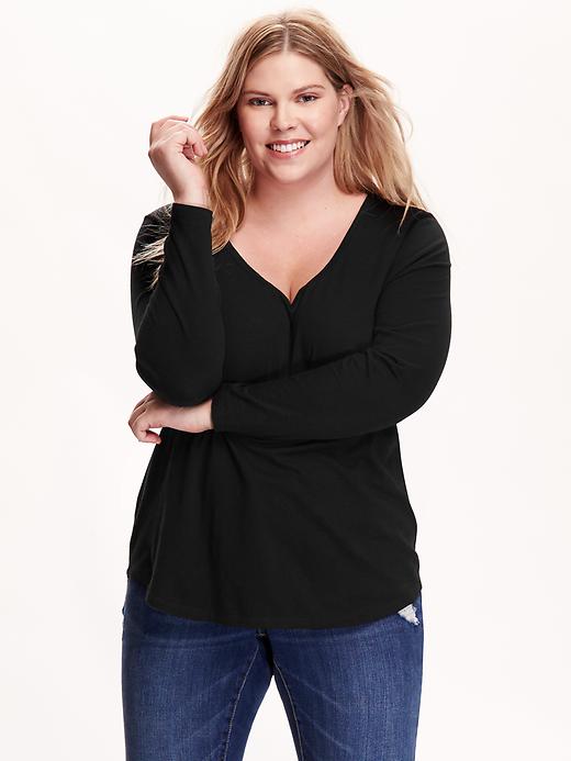 View large product image 1 of 2. Relaxed Plus-Size Scoop-Neck Tee