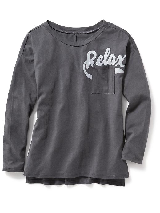 View large product image 1 of 1. Long-Sleeve Pocket Tee for Girls