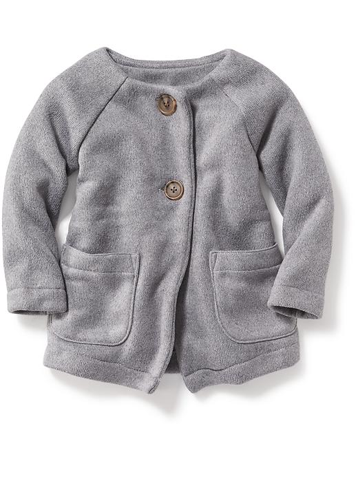 View large product image 1 of 1. Collarless Fleece Coat