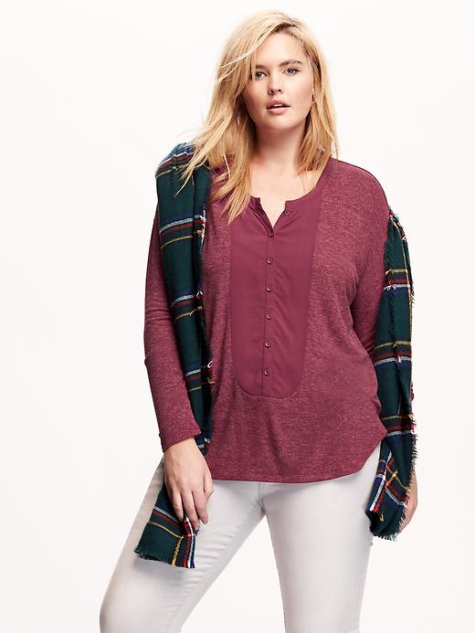 Women's Plus SweaterKnit Henley Old Navy