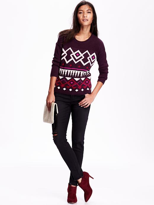 Image number 3 showing, Women's Geo-Patterned Sweater