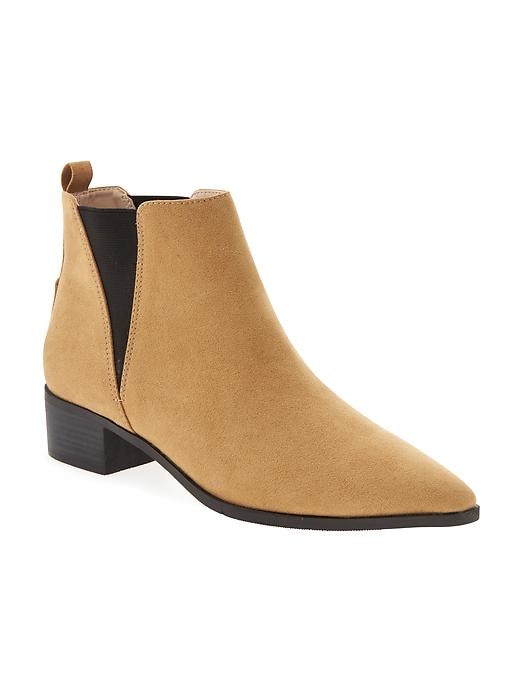 Image number 1 showing, Sueded Pointed-Toe Ankle Boots