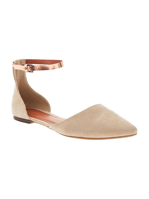 View large product image 1 of 1. Pointy Ankle-Strap D'Orsay Flats for Women