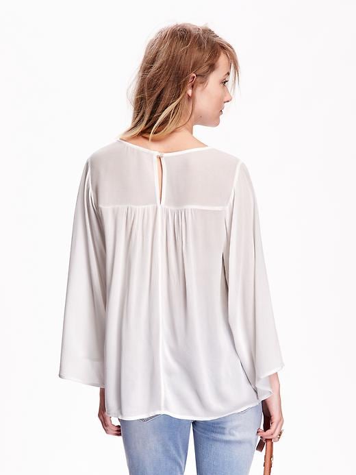 Image number 2 showing, Women's Cutwork Crepe Top