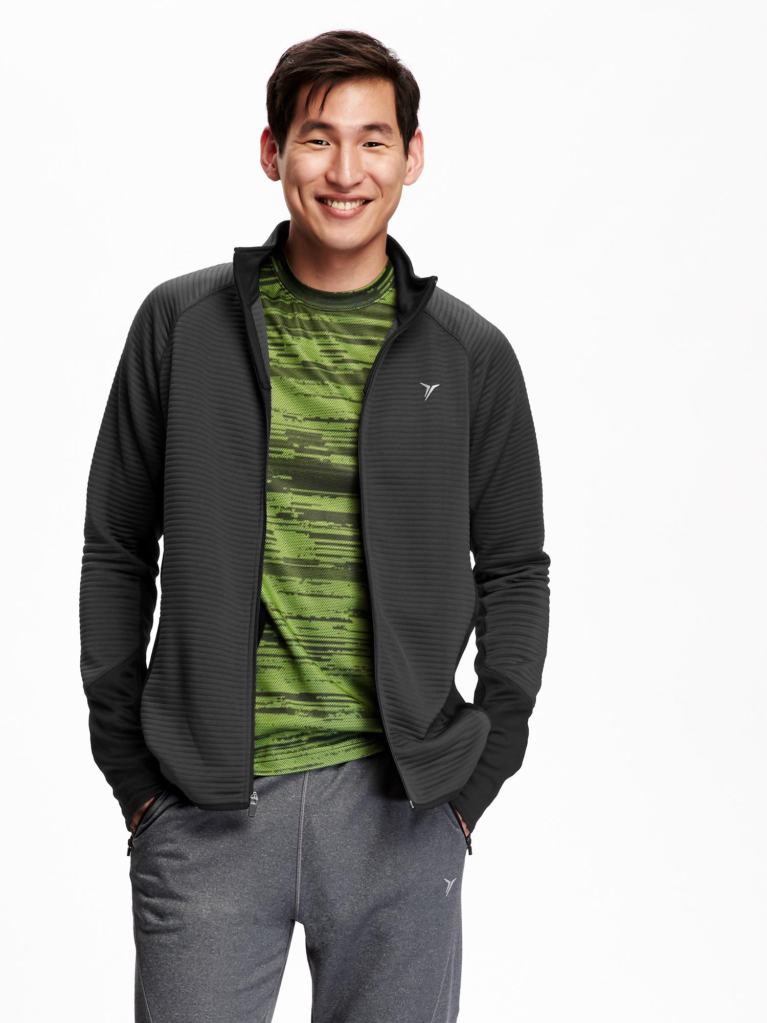 Men's Ribbed GoWarm Running Jacket Old Navy