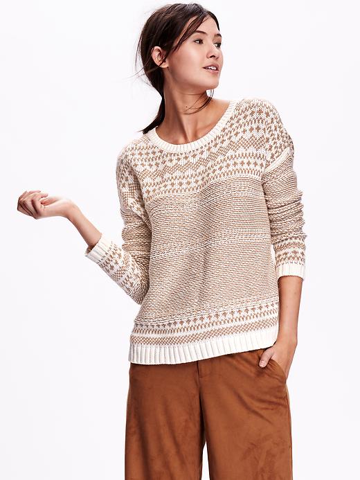 Image number 1 showing, Textured-Graphic Crew-Neck Sweater