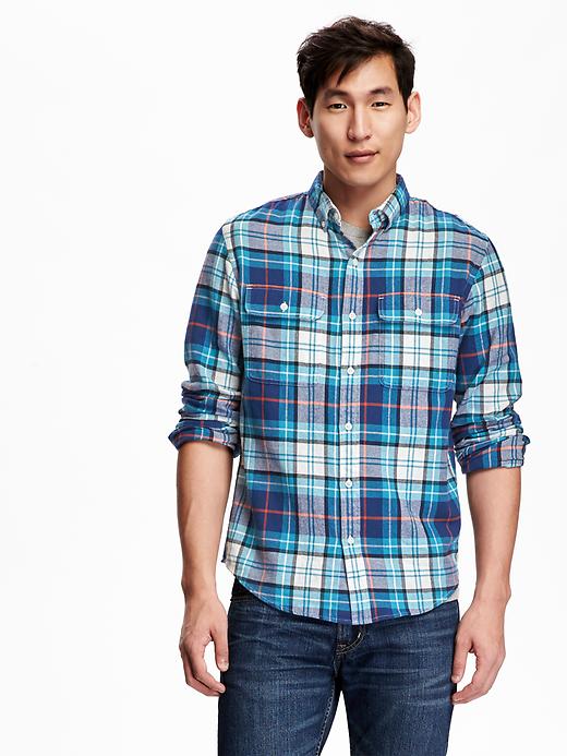 Image number 1 showing, Men's Slim-Fit Plaid Flannel Shirt