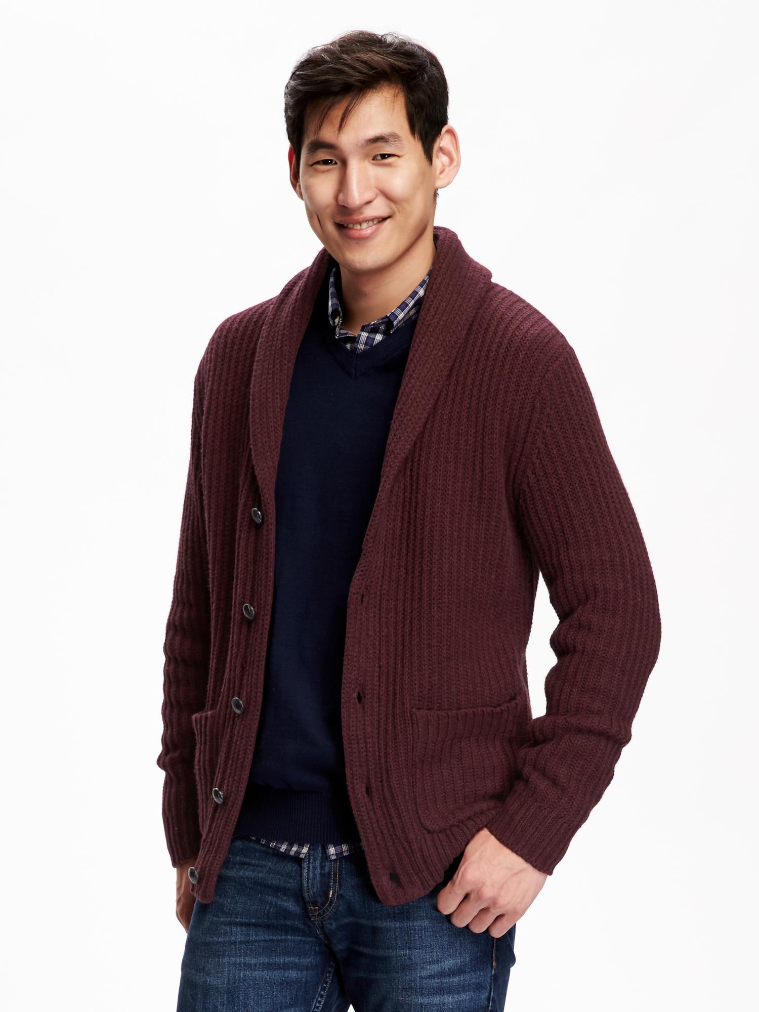 Chunky shawl hotsell cardigan mens