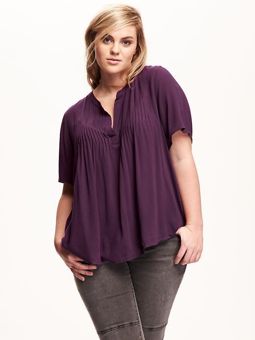 Image number 1 showing, Swing Pintuck Plus-Size Top