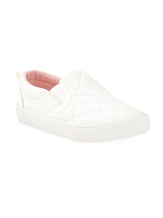 View large product image 1 of 5. Faux-Leather Quilted Slip-On Sneaker For Toddler