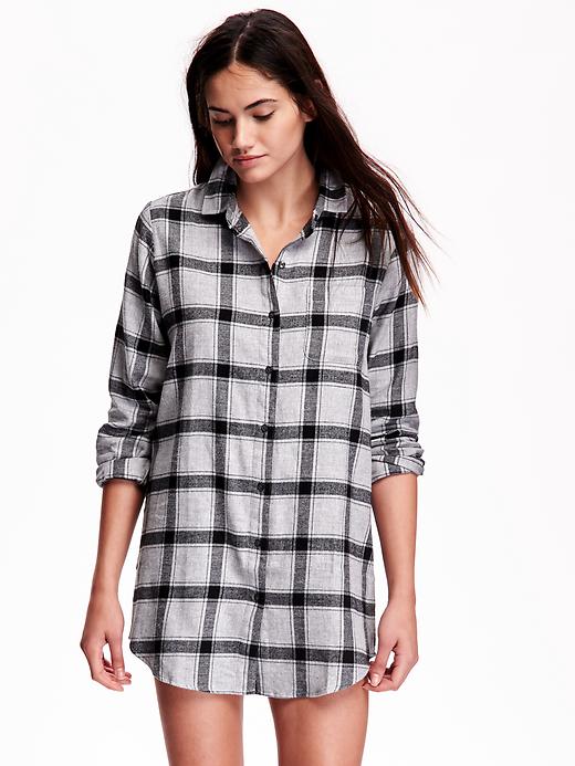 Image number 1 showing, Plaid Flannel Nightshirt