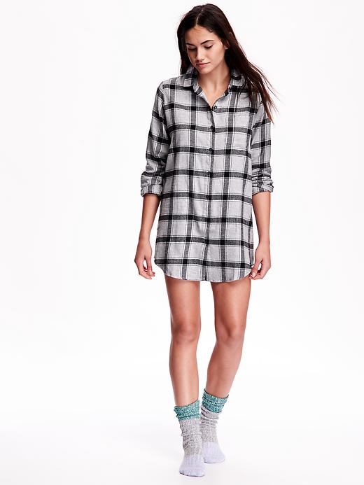 Image number 3 showing, Plaid Flannel Nightshirt