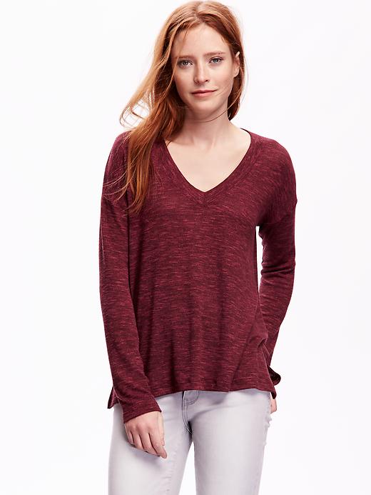 Image number 1 showing, Swing V-Neck Sweater-Knit Top for Women