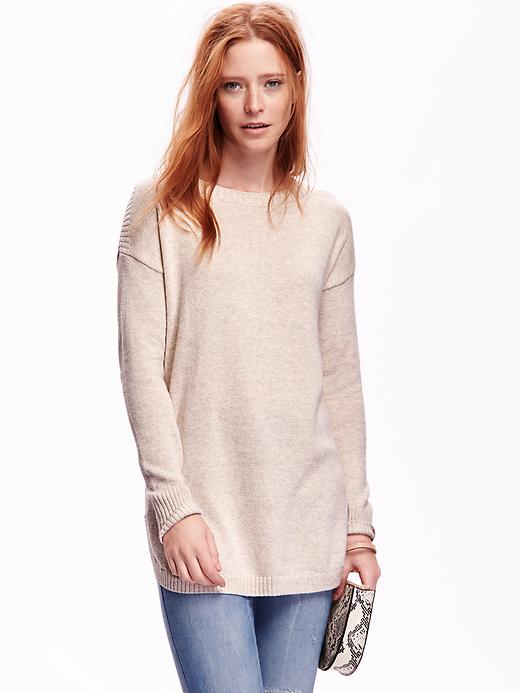 View large product image 1 of 1. Curved-Hem Pullover Tunic Sweater for Women