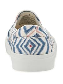 View large product image 3 of 5. Geometric-Print Canvas Slip-Ons for Girls