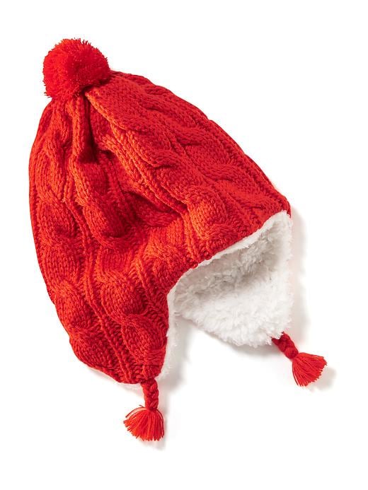 View large product image 1 of 1. Pom-Pom Trapper Hat for Girls