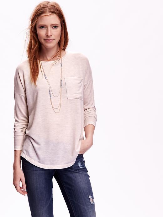 View large product image 1 of 1. Oversized Rounded-Hem Top for Women