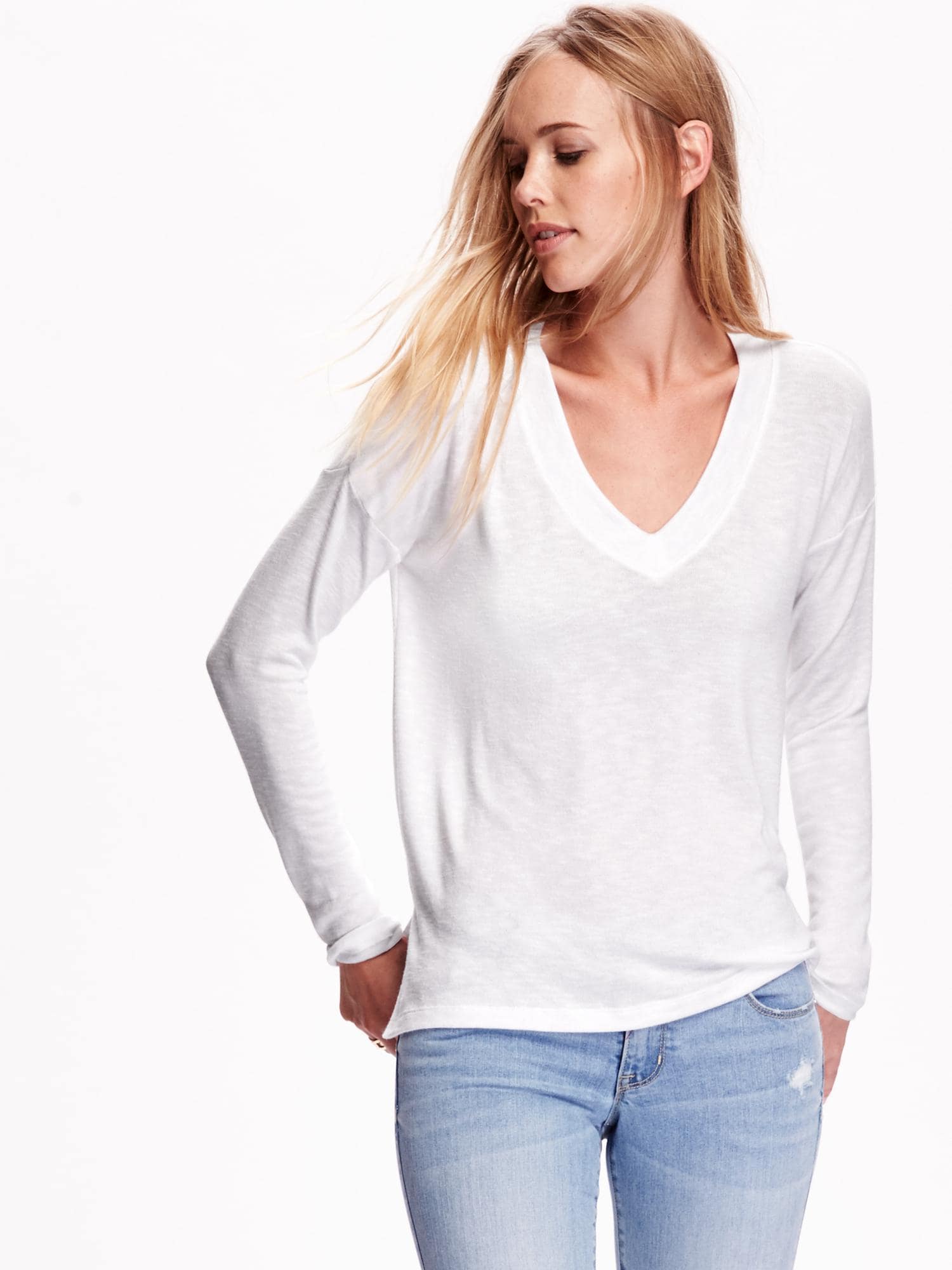 Swing V-Neck Sweater-Knit Top for Women | Old Navy
