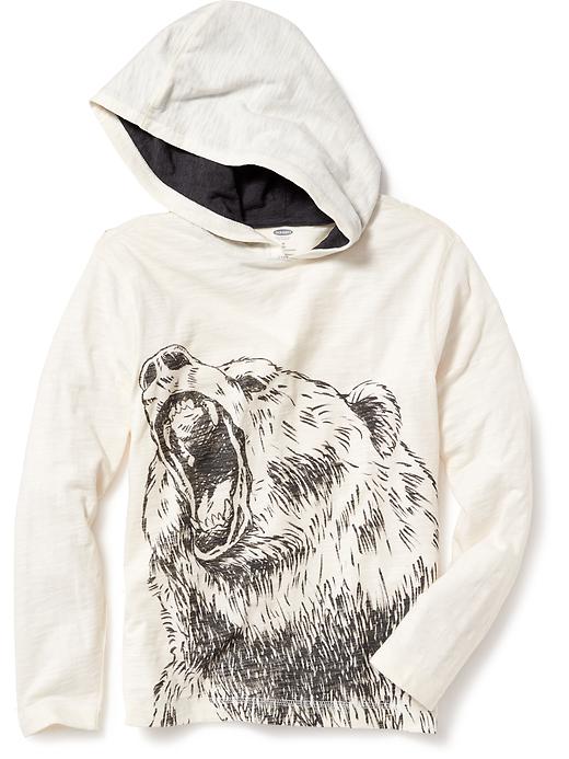 View large product image 1 of 1. Long-Sleeve Graphic Hooded Tee