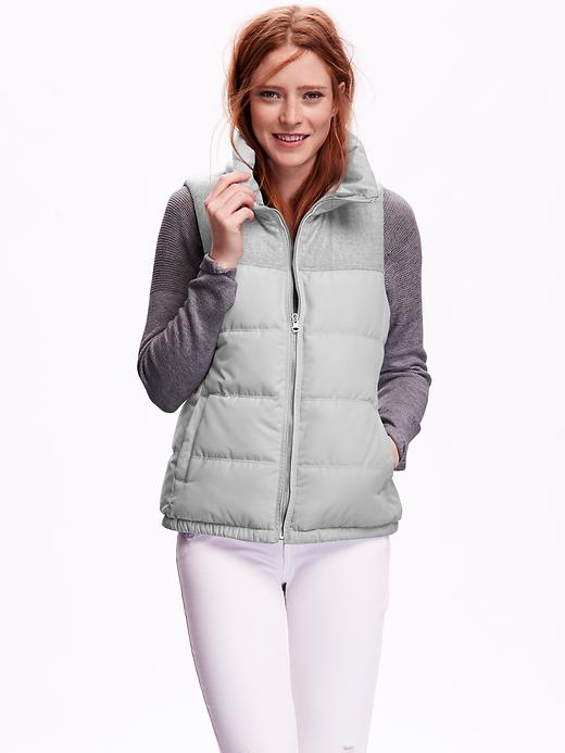 Women's Mixed-Fabric Frost Free Vest | Old Navy