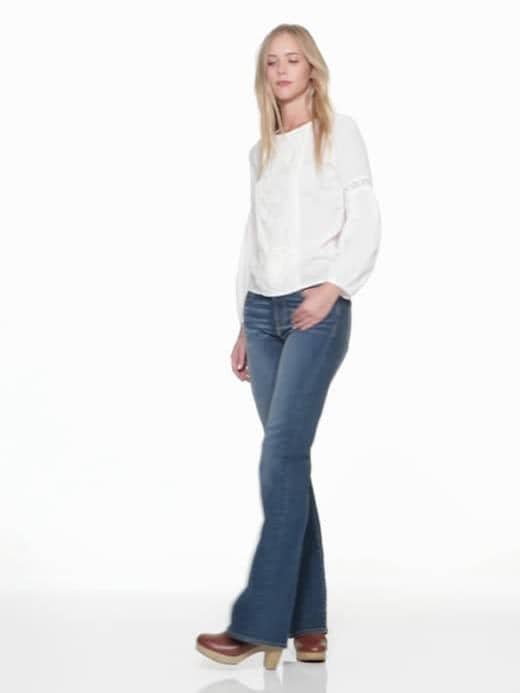 High-Waisted Eco-Friendly Vintage Flare Jeans For Women