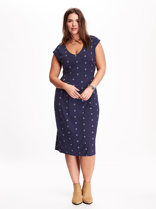 Image number 1 showing, Jersey Midi Plus-Size Dress