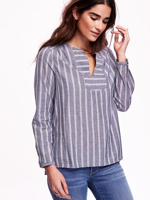 Image number 4 showing, Striped Gauze Tunic for Women