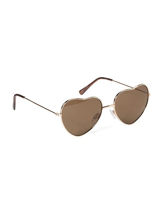 View large product image 1 of 1. Heart-Shaped Aviator Sunglasses for Girls