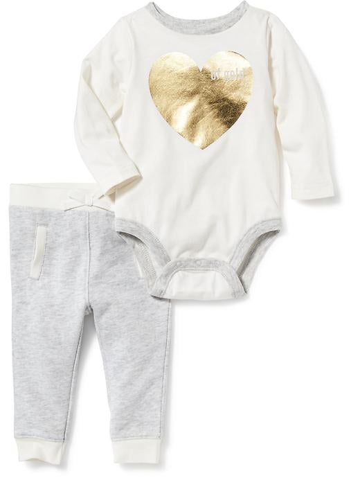 View large product image 1 of 1. 2-Piece Bodysuit and Joggers Set for Baby