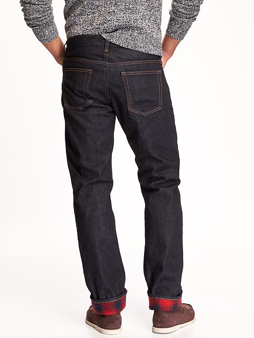 View large product image 2 of 2. Flannel-Lined Straight Fit Jeans