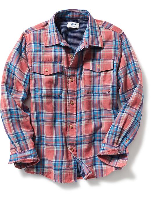 View large product image 1 of 1. Double-Pocket Plaid Shirt
