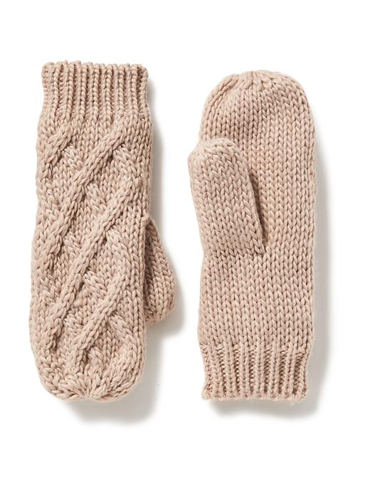View large product image 1 of 1. Cable-Knit Mittens
