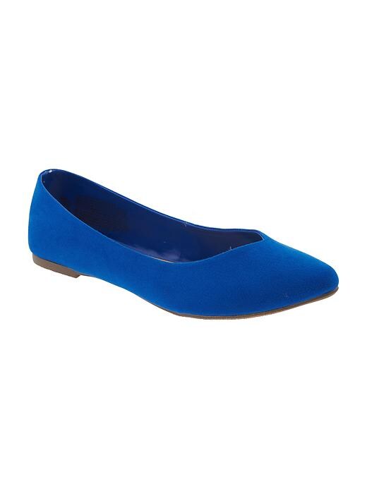 View large product image 1 of 1. Sueded Pointy Ballet Flats for Women