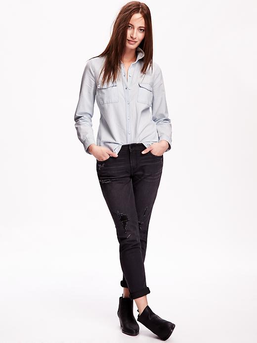 Image number 3 showing, Classic Chambray Shirt for Women