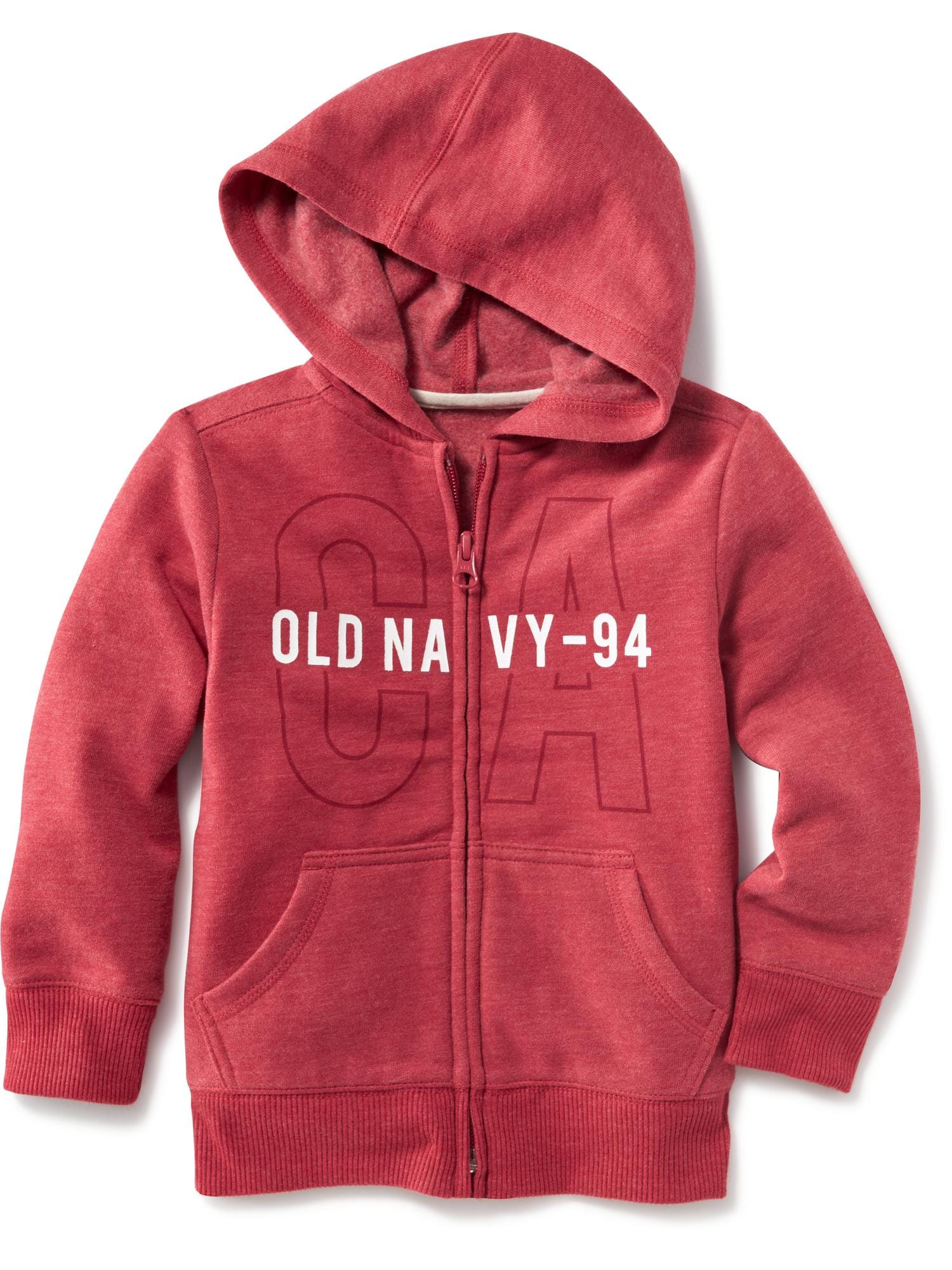 Logo Zip Front Fleece Hoodie Old Navy