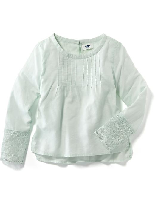 View large product image 1 of 1. Pintuck and Lace Top for Girls