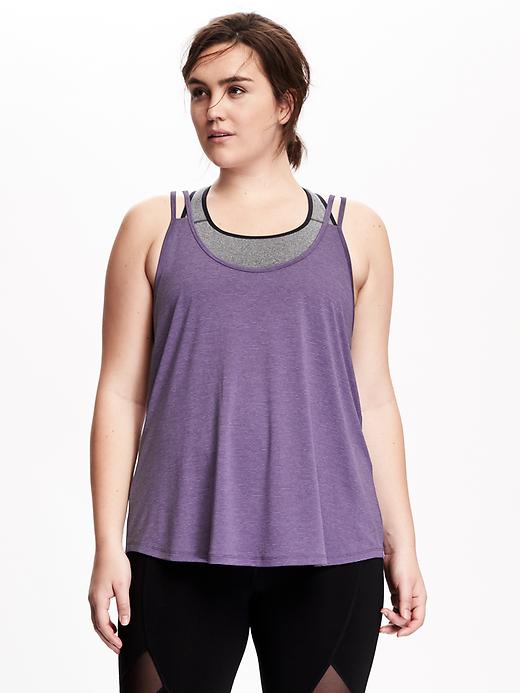 View large product image 1 of 1. Go-Dry Cross Back Plus-Size Tank