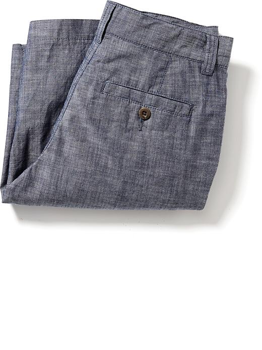View large product image 2 of 2. Flat-Front Chambray Shorts for Boys