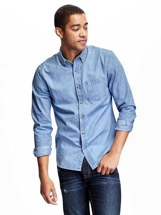 Image number 1 showing, Chambray Slim-Fit Shirt